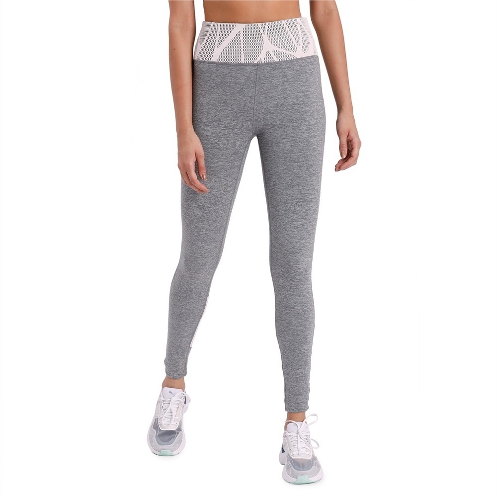 Puma Studio Lace Eclipse Leggings Full Length High Rise Tights Grey Size XS